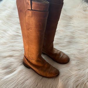 Frye Tan Leather Paige Tall Riding Boots Size 7.5